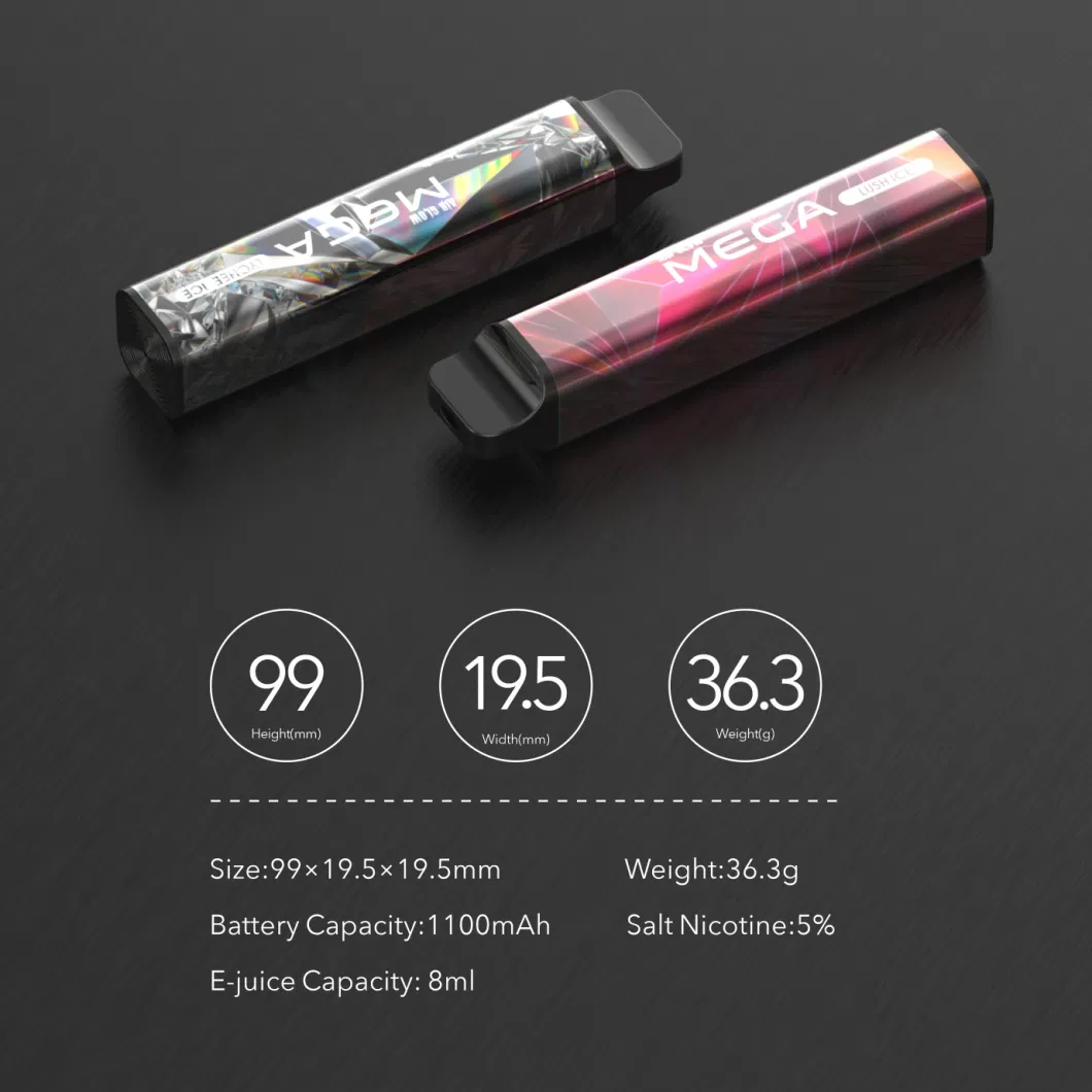 Wholesale 8 Ml E-Liquid Vaping 3500 Puffs 8ml Oil 5% Nicotine Salt Disposable E Cigarette Packaging