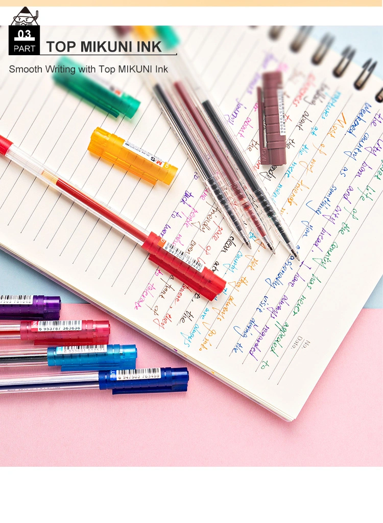 M&G Best Selling 0.5mm Black/Blue/Sky Blue/Red/Pink/Orange/Green/Purple Plastic Economic Stick Gel Pen