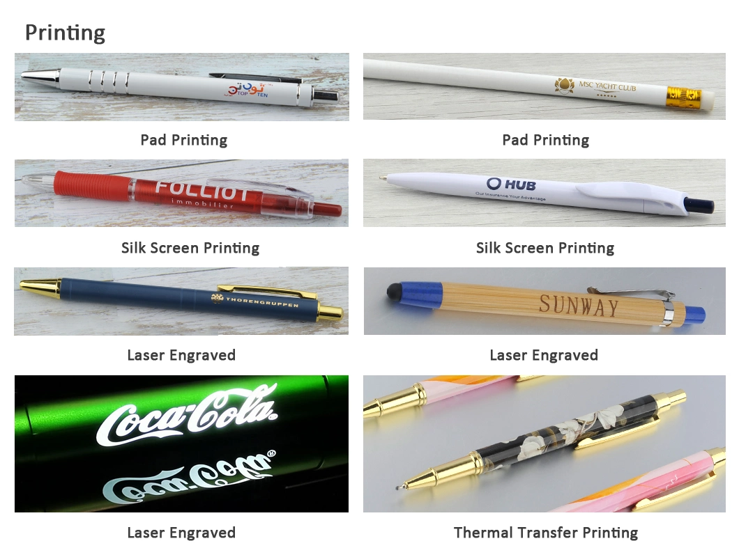 Wholesale Office Supply Stationery Promotion Customized Logo Plastic Gift Ballpoint Ball Pens