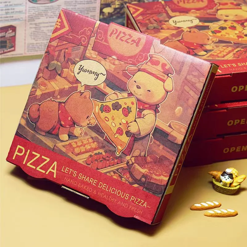 Empty Corrugated Pizza Boxes China Wholesaletakeaway Cardboard Boxes for Pizza Cake Cookies Food Steak Printed Logo Packaging Box