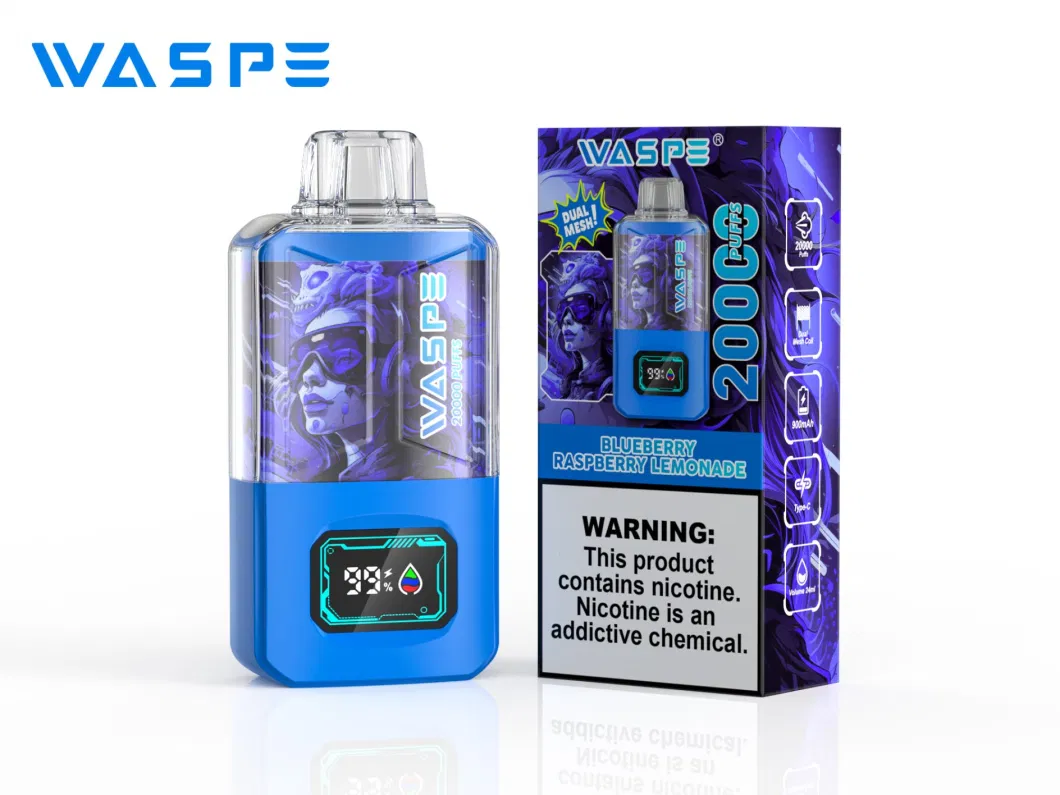 Spain Italy Germany Fast Shipping Waspe Puff 20000 Puffs Digital Bang Box 25ml Puff 25K 20K 15K Randm Disposable E Cigarette Wholesale I Vape