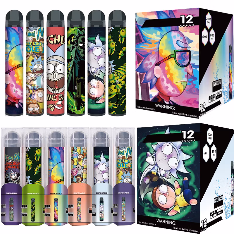E Cigarette Rick XXL Disposable Vape Pen 2000 Puff Smooth Flavors 800mAh Battery Pre-Filled 6ml Pod System