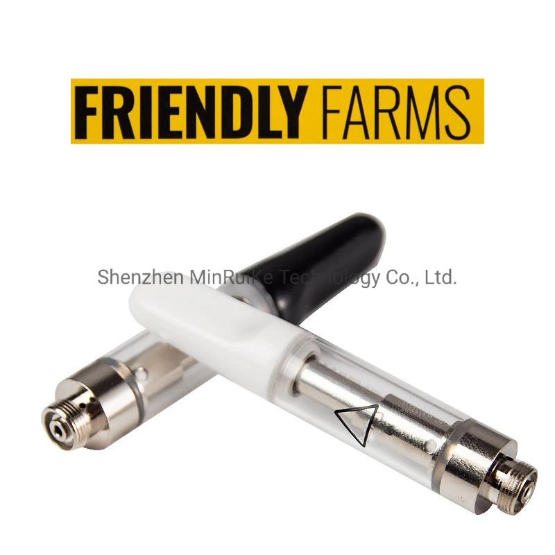 Newest Friendly Farms Vape Cartridges Packaging 0.8ml Atomizer Ceramic Coil Cartridge Glass Tank DAB Wax Atomizer 510 Thread Carts