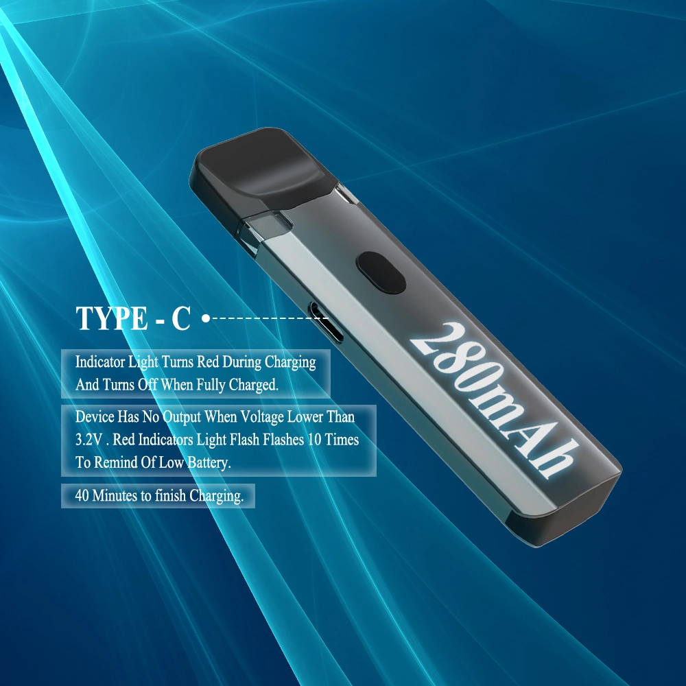 Disposable Vape Pen 280mAh Battery Ceramic Coil 5-Click on/off