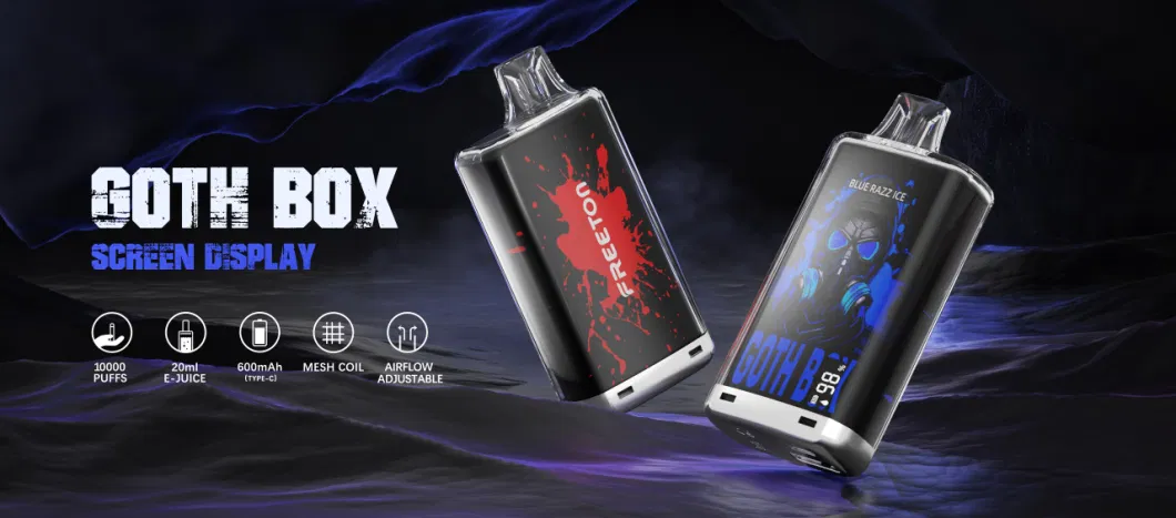 New Fashion Goth Bar 10000 Puffs LED Hookah Juice E Cigarette E Cig Tornado E Liquid Vape