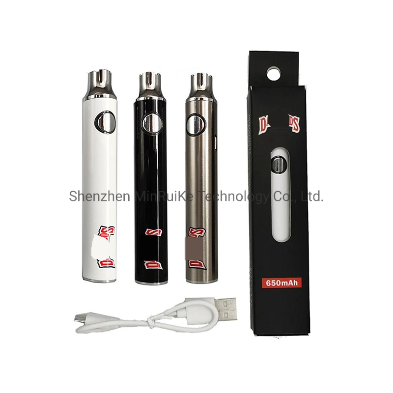 Dabwoods Battery 510 Thread Cartridge Vape Pen 650mAh Rechargeable Variable Voltage Vaporizer Custom Logo Batteries with Charging Cable