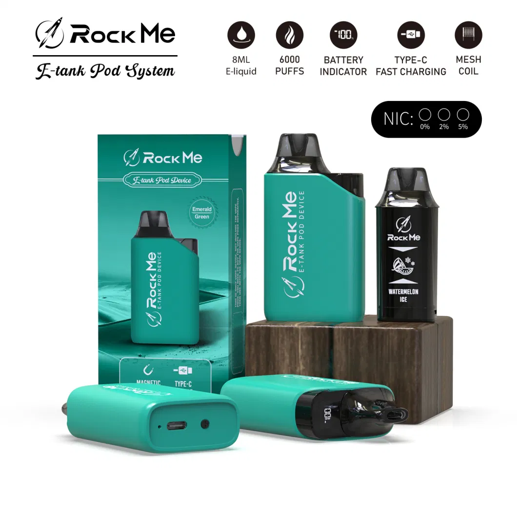 Electronic Cigarette Rocke Me 5 Colors E-Tank Pod Device 600mAh Battery Rechargeable Vaporizer Cartridge