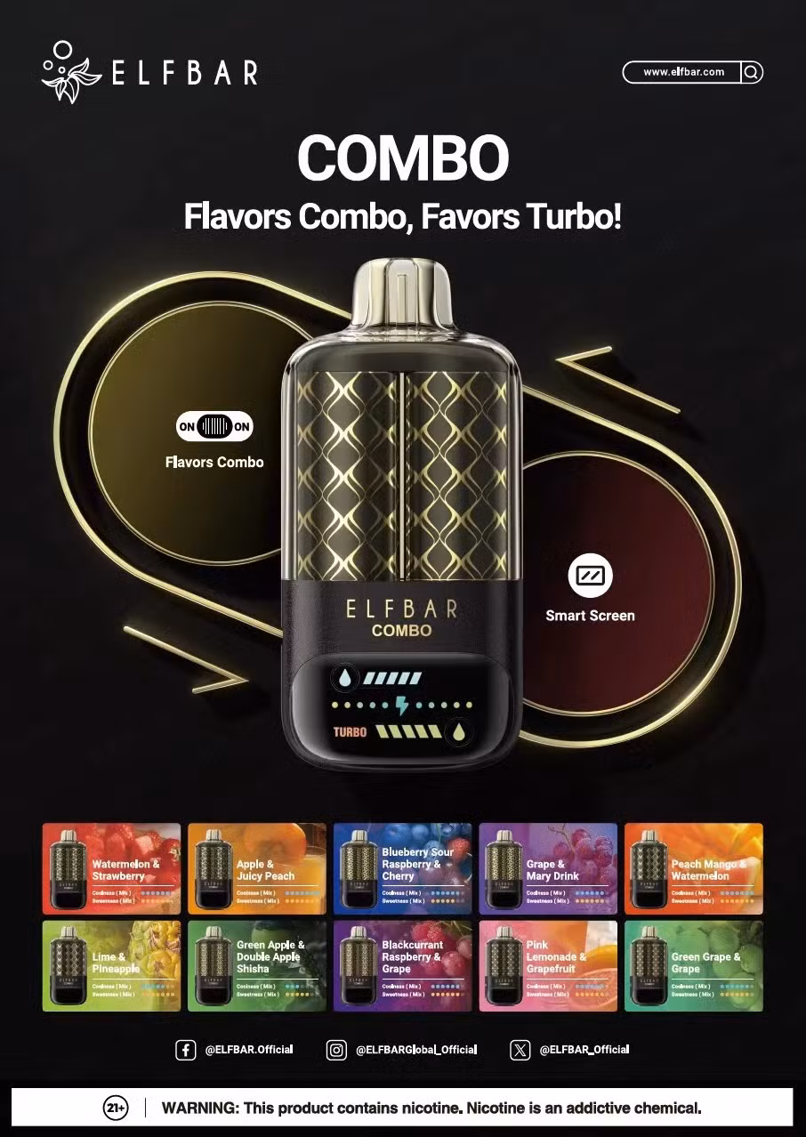 Wholesale Elfbar Combo Vape Disposable Pod Pen Crystal R and M Waka Puffbar20000 25000 Puffs E Cig Elf Bar Kit