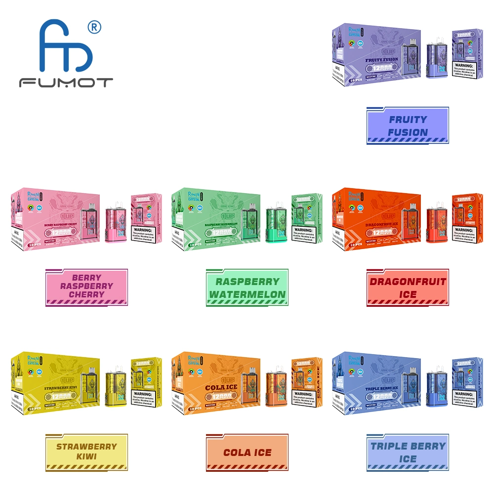 Factory Wholesale Disposable E Cigarette Fumot Randm Crystal 12000 Puffs with Screen Display to Indicate Power and E-Liquid Status Vape