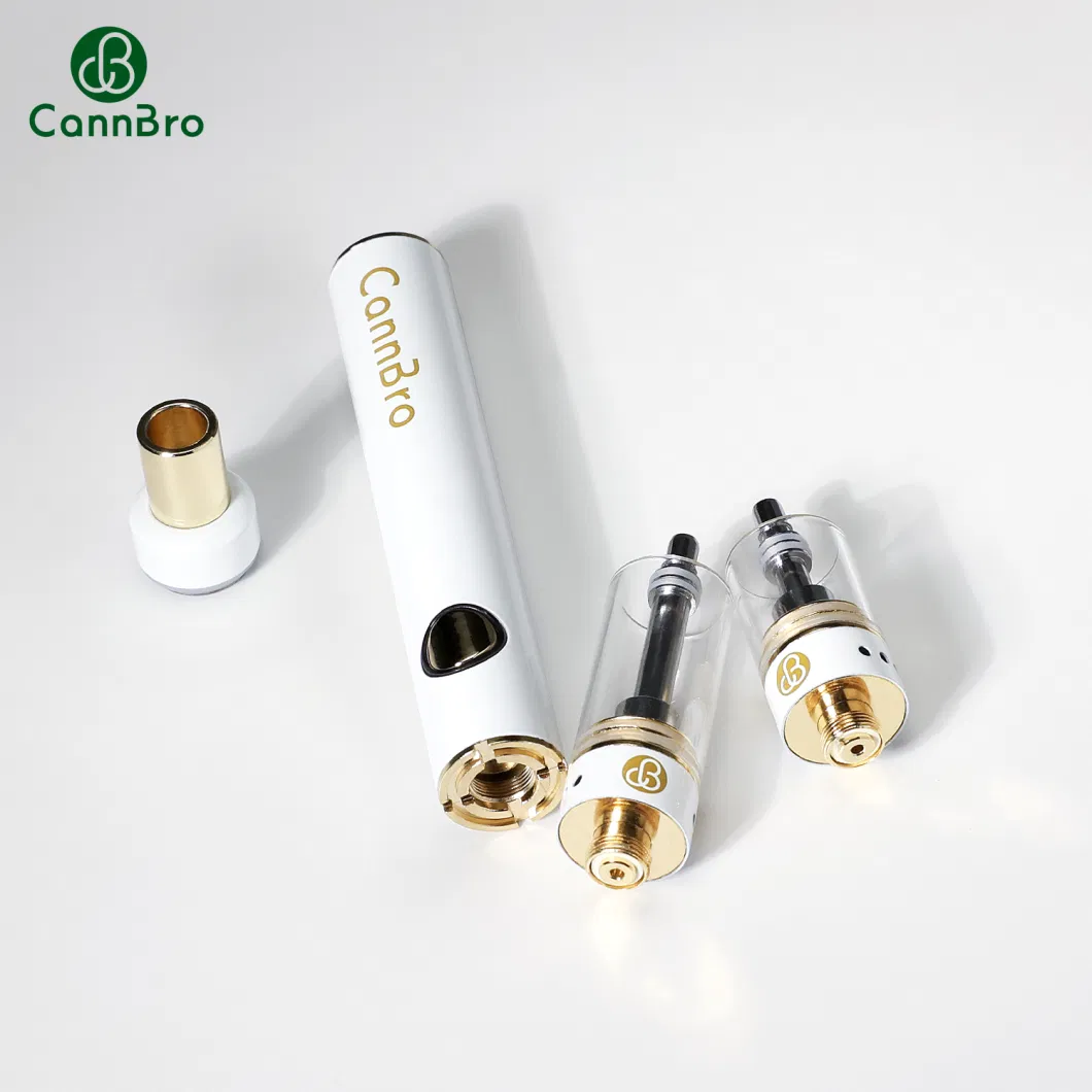 Cannbro 510 Thread West Coast Cure Empty 1ml 2ml Thick Oil Brass Knuckle Metal Tip Full Ceramic Coil Empty Vaporizer Atomizer Vaping Pen Cartridges