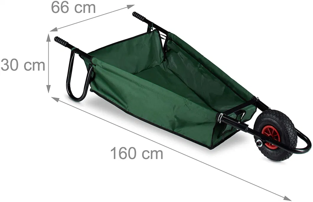 Folding Lightweight Gardening Heavy Duty Oxford Cloth Lawn Cart for Grass, Soil, Brick, Leaf