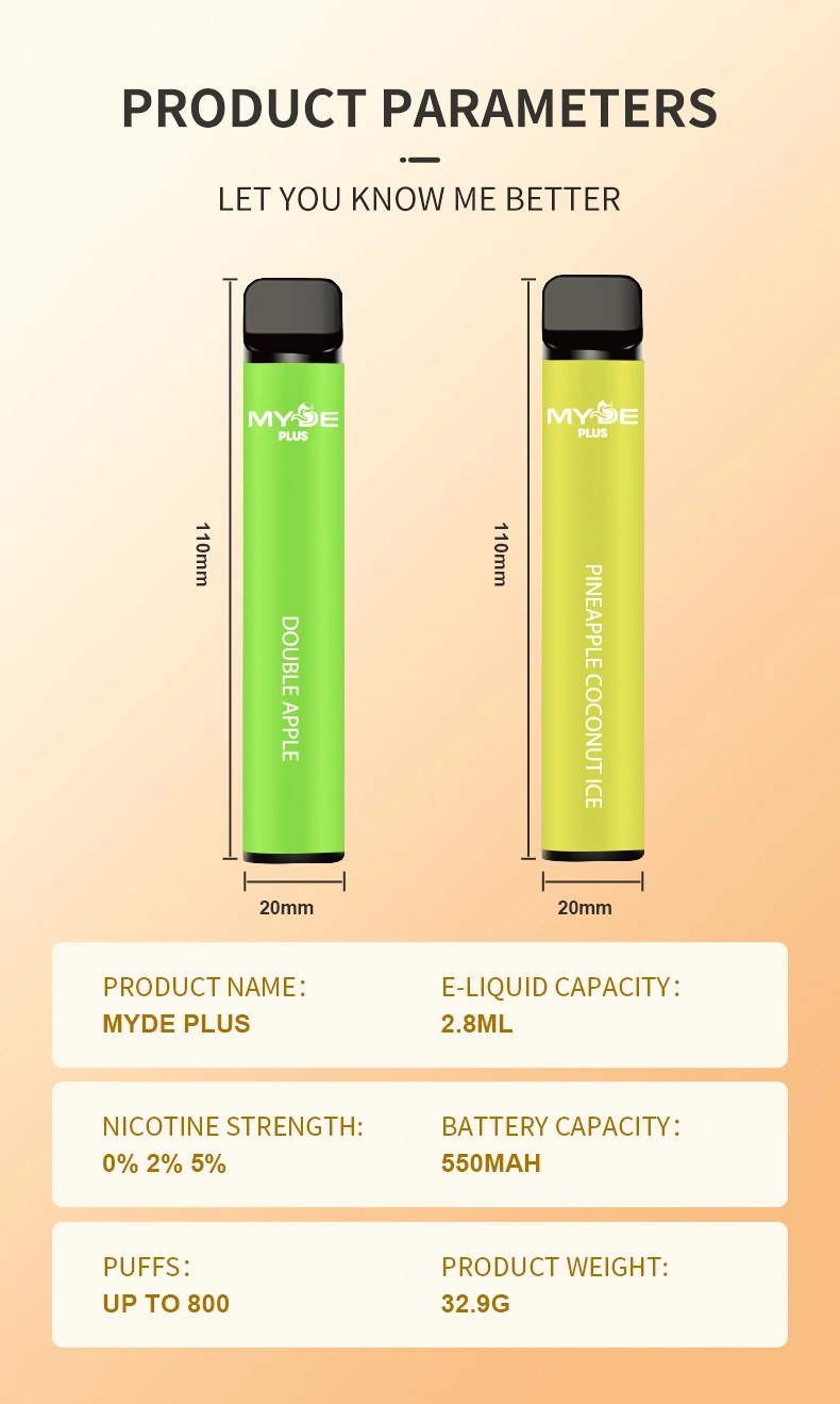 Myde Plus UK 800 Puff Smoke 1000 mAh Disposable Vape Pen