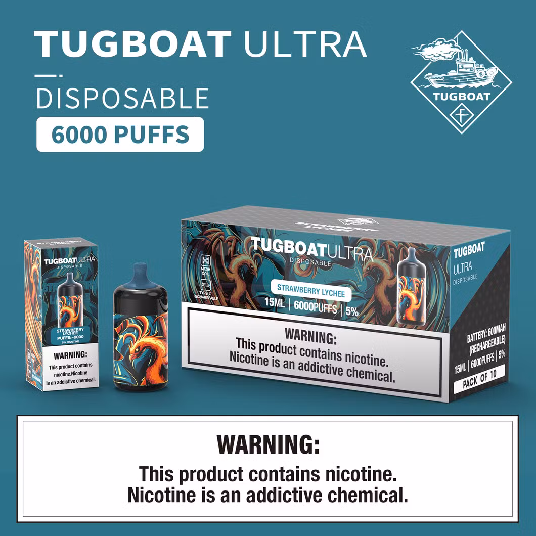 Hot Selling Tugboat Ultra 6000 Electronic Cigarette Refillable Disposable Pod Vapes