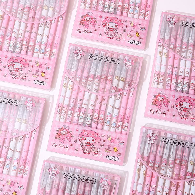 Ruunjoy Sanrio Erasable Neutral Pen Melody Kuromi Cinnamoroll Roller Ball Pen School Supplies Stationery Wholesale