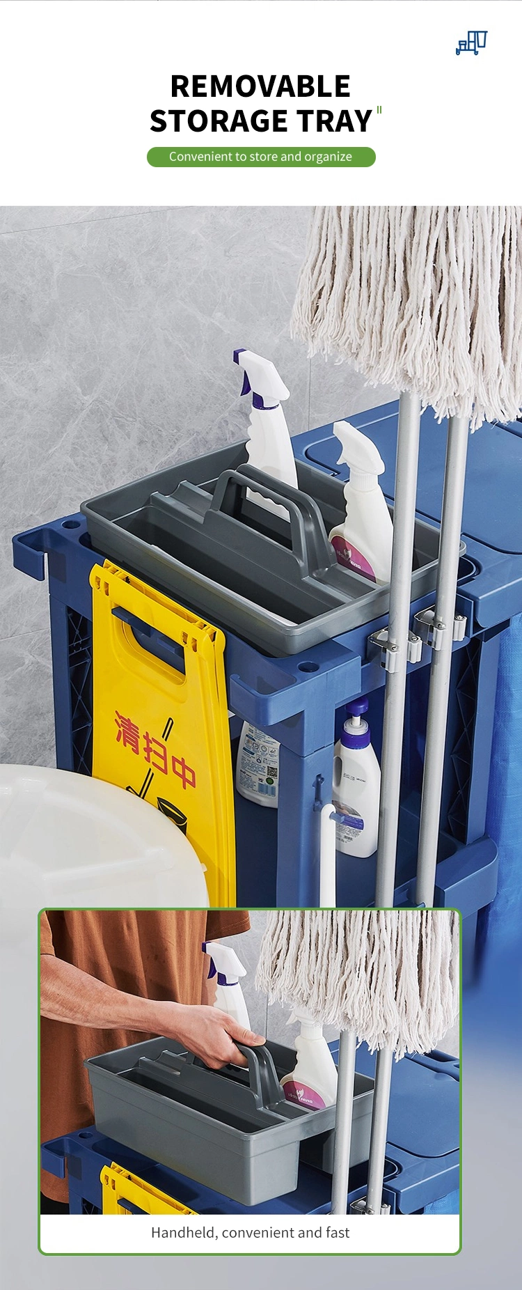 Factory Sales Multi-Purpose Plastic Hotel Supplies Cleaning Tools Housekeeping Carts