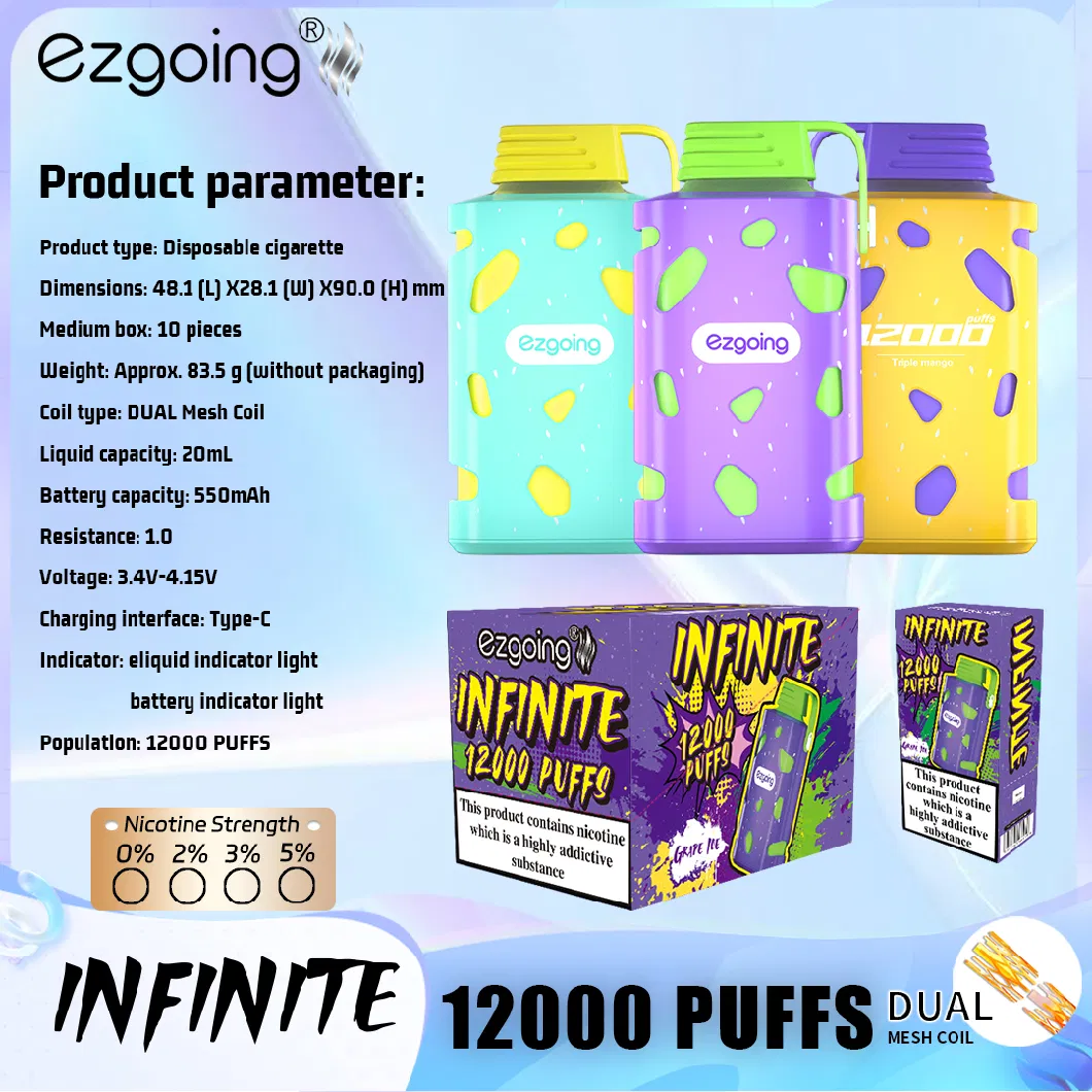 OEM Lost/Mary Electronic Cigarette Wholesale Disposable E Ezgoing Infinite 12000puff Disposable Vape E-Cig Puff Bar Vape