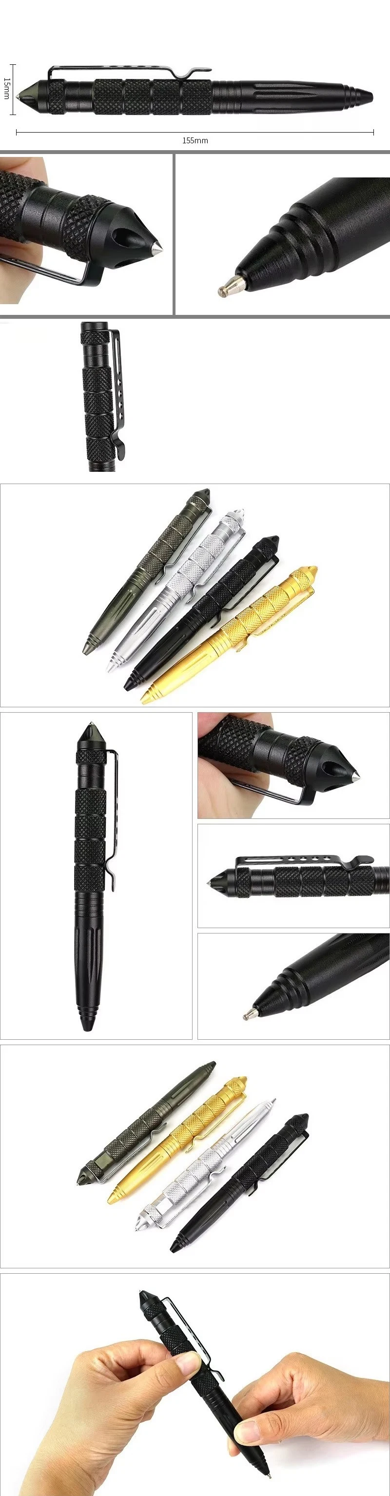 Factory Direct Sale Portable Outdoor Metal Ball Pen Multiple Function Ballpoint Pen for Car Escape Tool