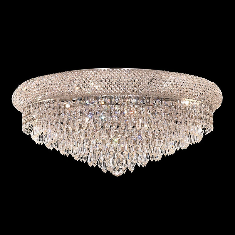 Dining Size Living Room Suspension Luster LED Luxury French Empire Gold Crystal Chandelier Lighting Modern Crystal Pendant Hanging Light