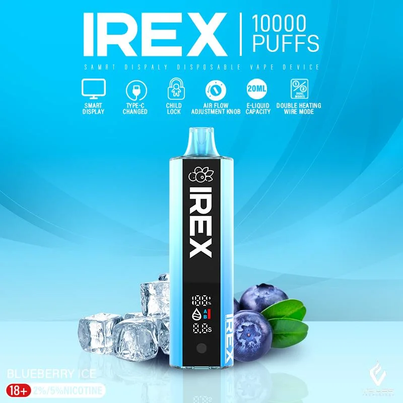 Irex 10000 Puffs Double Heating Wire Mode Light Lung Suction Taste E Cigarette Vape