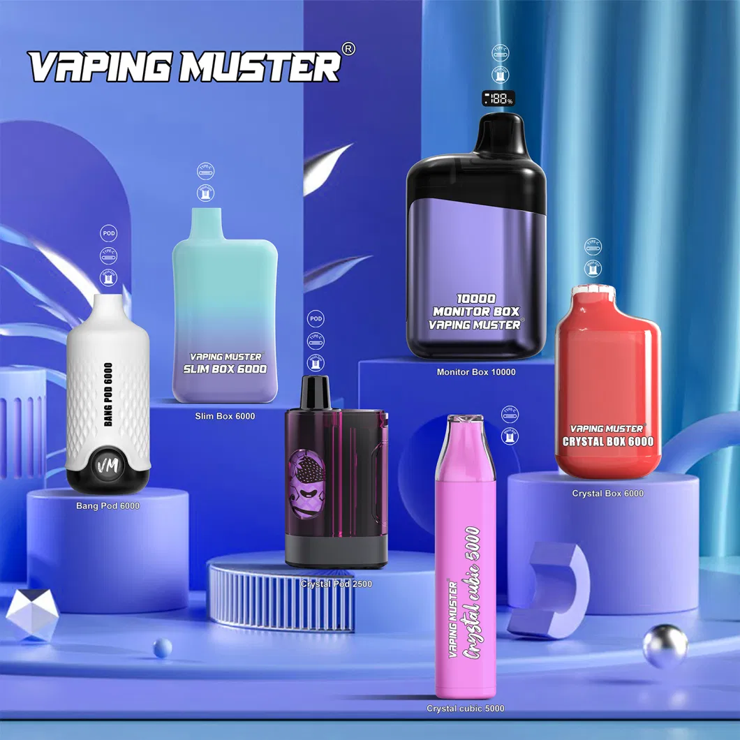 Vaping Muster Crystal Dispoasble Vape10000puffs Electronic Cigarette Furit Flavor E Liquid Ecigarette