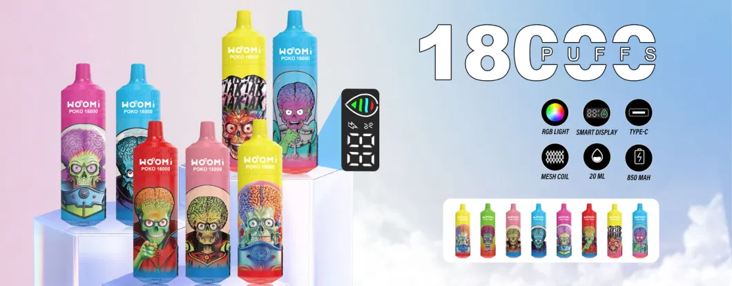 EU Warehouse 2024 Woomi Cheap Price Poko 18000 Puff Vaper Al Disposable E Hookah Charger Price Flavor Fakher Vape Randm Nicotine 18000 Puff Wholesale I Vape Pen