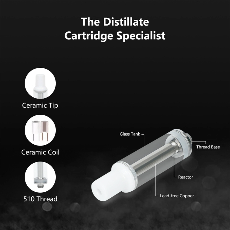 RW C2 510 Thread Vape Cartridge Ceramic Coil Glass Tank Atomizer 2ml Capacity Live Rosin Thick Oil Ape Carts