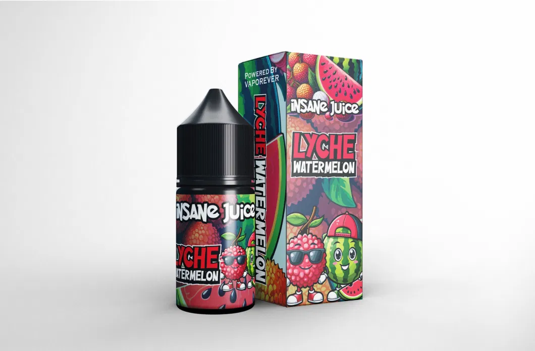 Throat Hit Kick Additive Lychee Watermelon Flavor by Insane Juice Nicotine Salt E Juice E-Liquid Vape Vaping Nic Salt Juice for Vape Pod Electronic Cigarettes