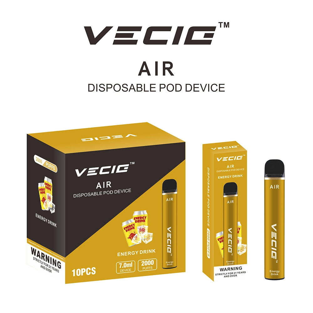 UK Market Best Popular Disposable Vape Vecig Air 2000puff Grade a Battery Vaporizer Pod Vape Pen Electronic Cigarette