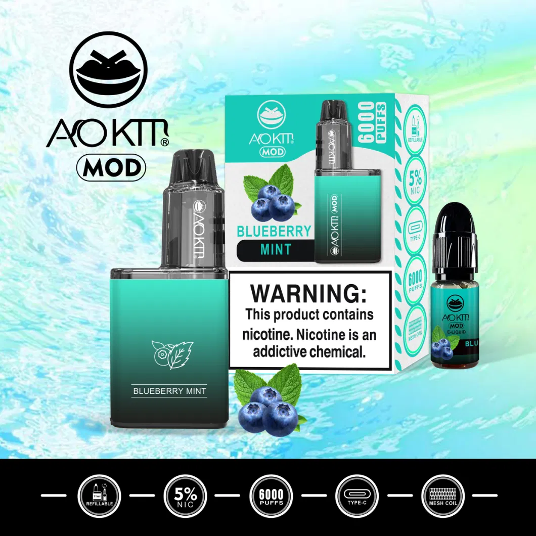 Mini E-Cigarette Hot Sell Factory Aokit Mod 6000 Puff Disposable Vape Pen Wholesale E Cigarette Distributor