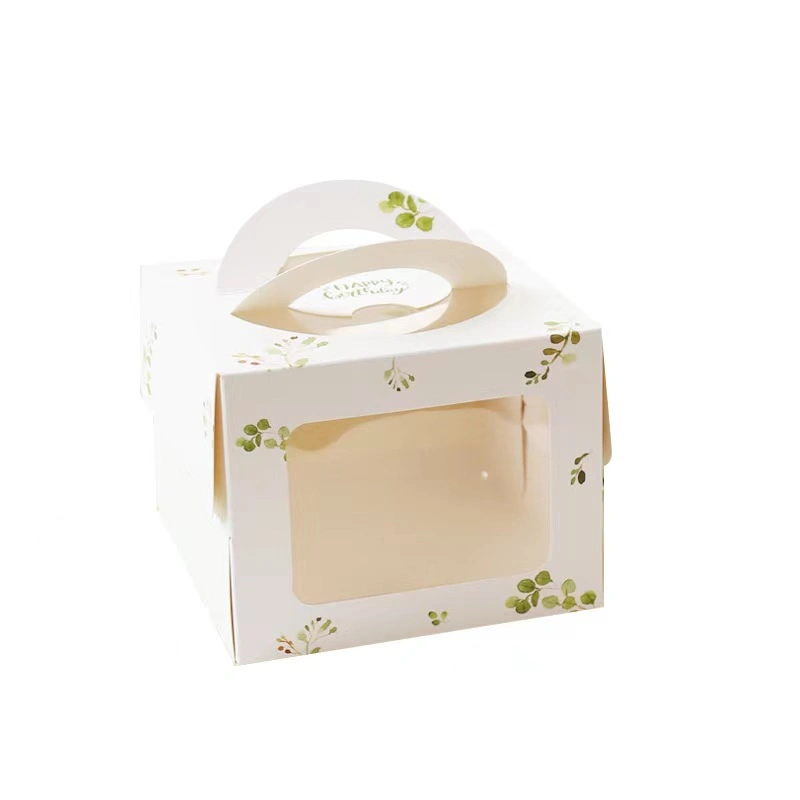 Small Fresh Cake Box Small Pastry Plus High Birthday Cake Packaging Box 4 Inch Mini Portable Window