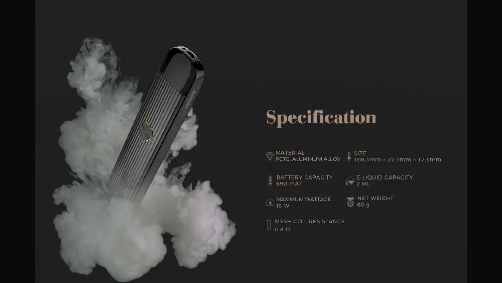 Hot Selling Uwell Caliburn G Kit 18W Vape Pen E-Smoking