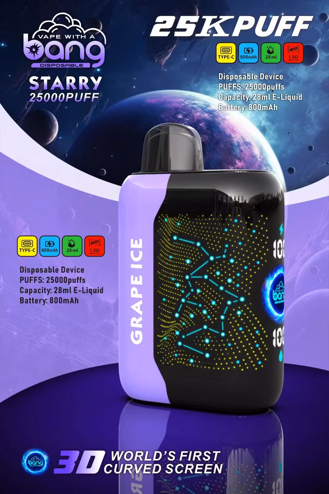 Factory Price Wholesale Screen Power Adjustable Full Color Screen Display Vaping in Bar Disposable Vapes