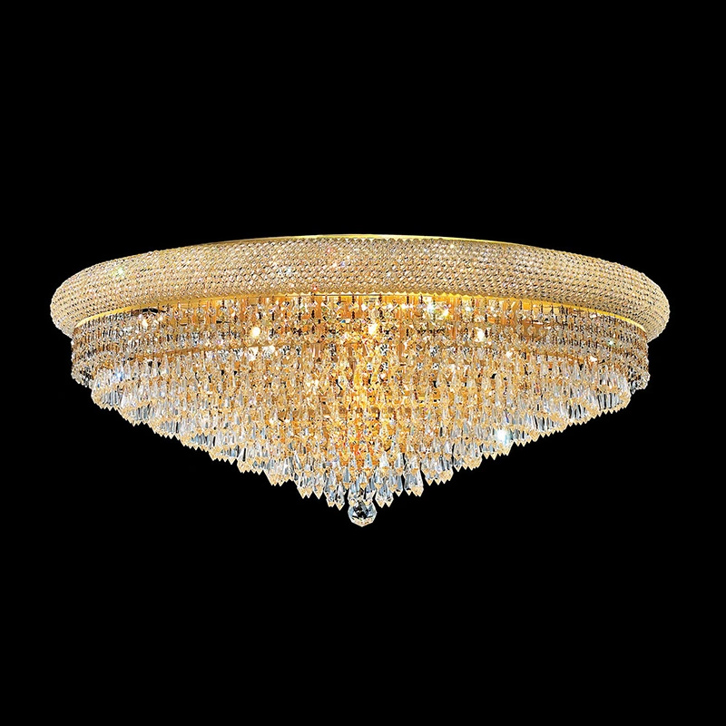 Dining Size Living Room Suspension Luster LED Luxury French Empire Gold Crystal Chandelier Lighting Modern Crystal Pendant Hanging Light