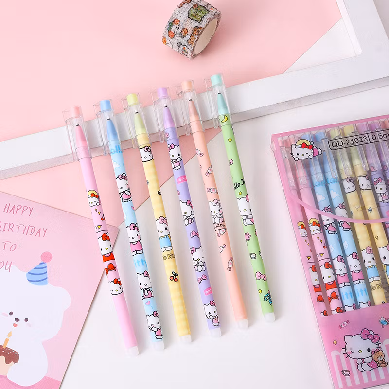 Ruunjoy Sanrio Erasable Neutral Pen Melody Kuromi Cinnamoroll Roller Ball Pen School Supplies Stationery Wholesale