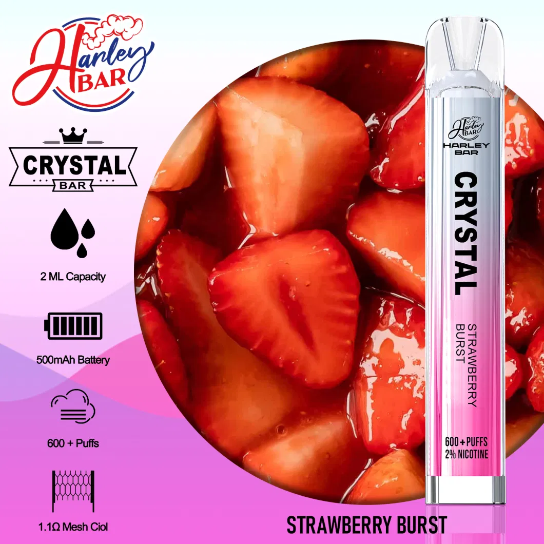 Shenzhen Vape Distributor Stock Harleybar Crystal 600 Puff Disposable Elf Pod Bar