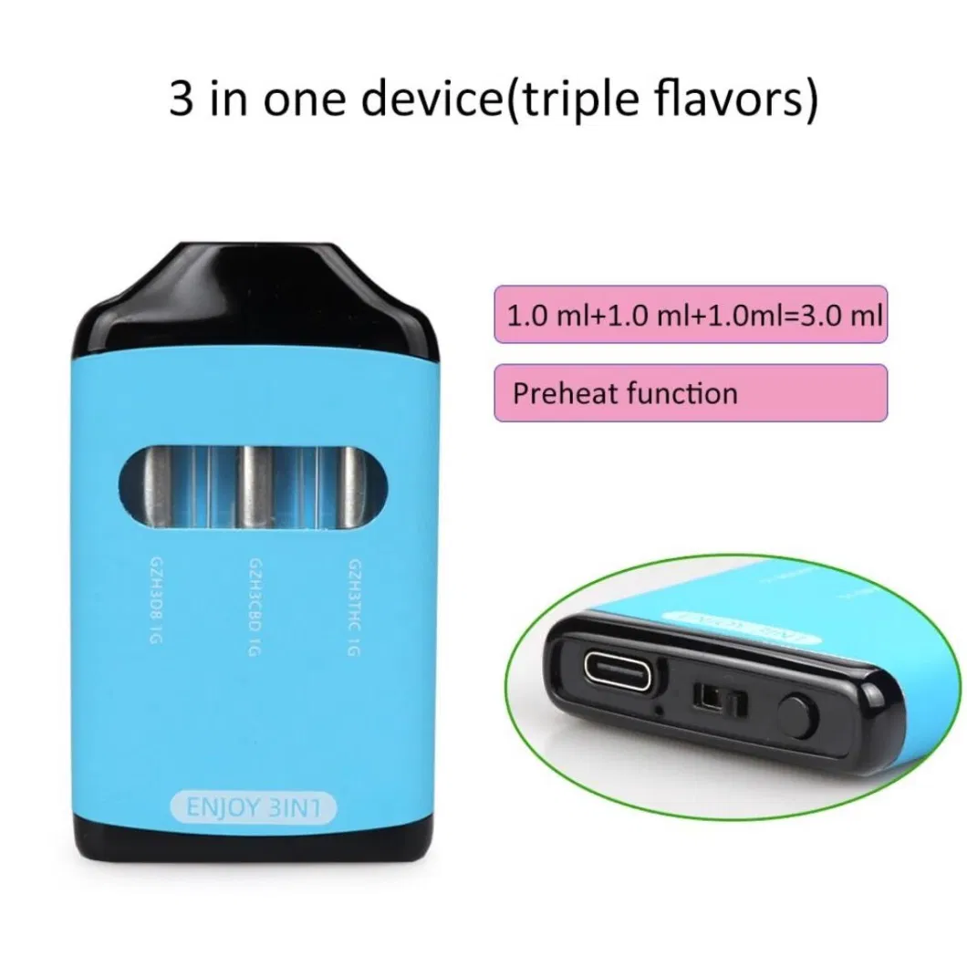 3 in 1 Empty Cartridge Disposable Vape 1ml+1ml+1ml Three Flavors Pods Disposables Vaporizer