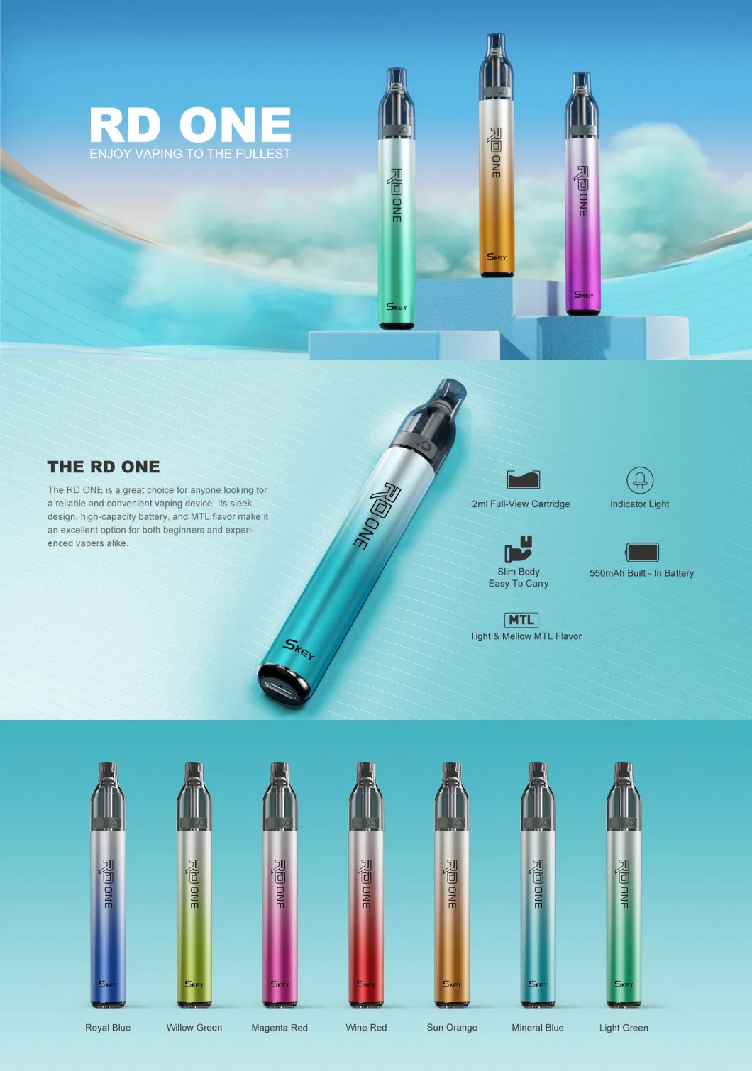 Skey E Cigarette Refillable Empty Disposable Vape Pen Rechargeable Electronic Vs Aspire R1 Shisha Hookah