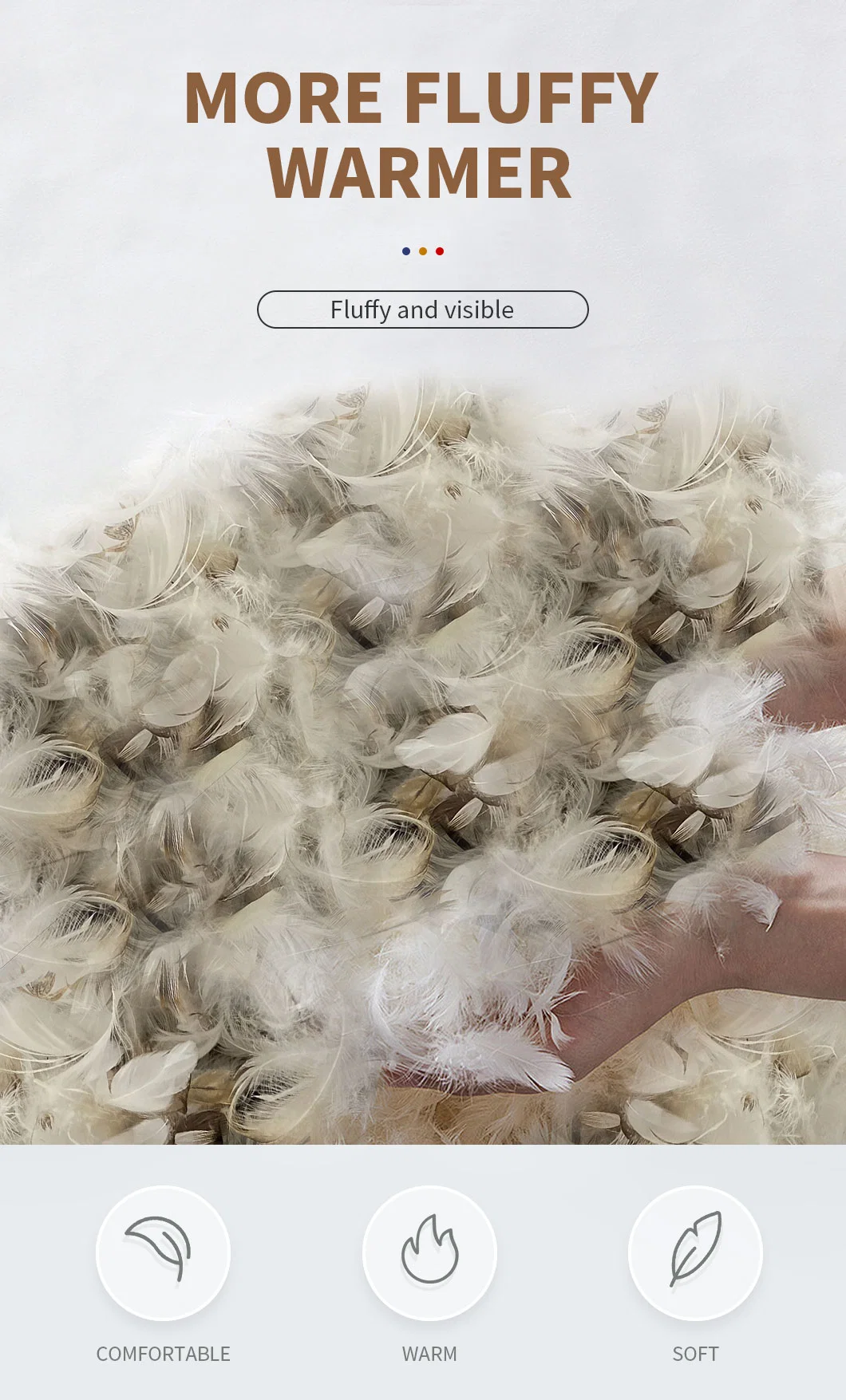 Cheap Price Longer Warm White Grey Duck Goose Down Feather for Winter