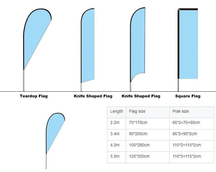 Feather Teardrop Flags Spike with Rotor Outdoor Advertusing Flags Ground Spike