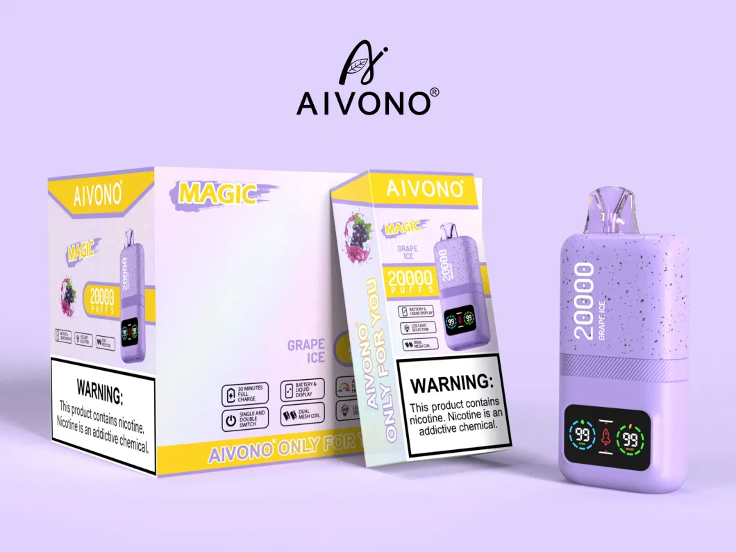 New Aivono Aim Magic 20000 Puffs Dual Modes 0% 2% 3% 5% Nicotine Rechargeable Bulk Buy Disposable Vape Wholesale with Customized Flavors