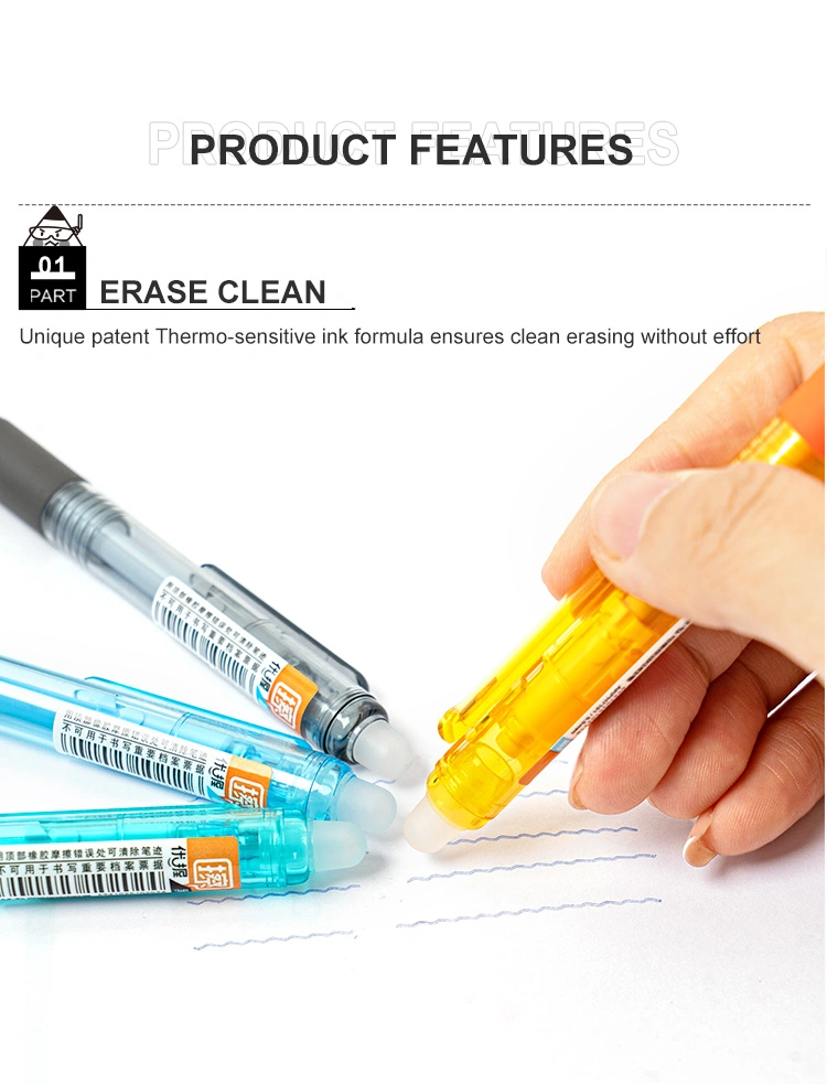 M&G Erasable Mini Gel Pen Ergonomic Grip Black/Craystal Blue 0.5mm