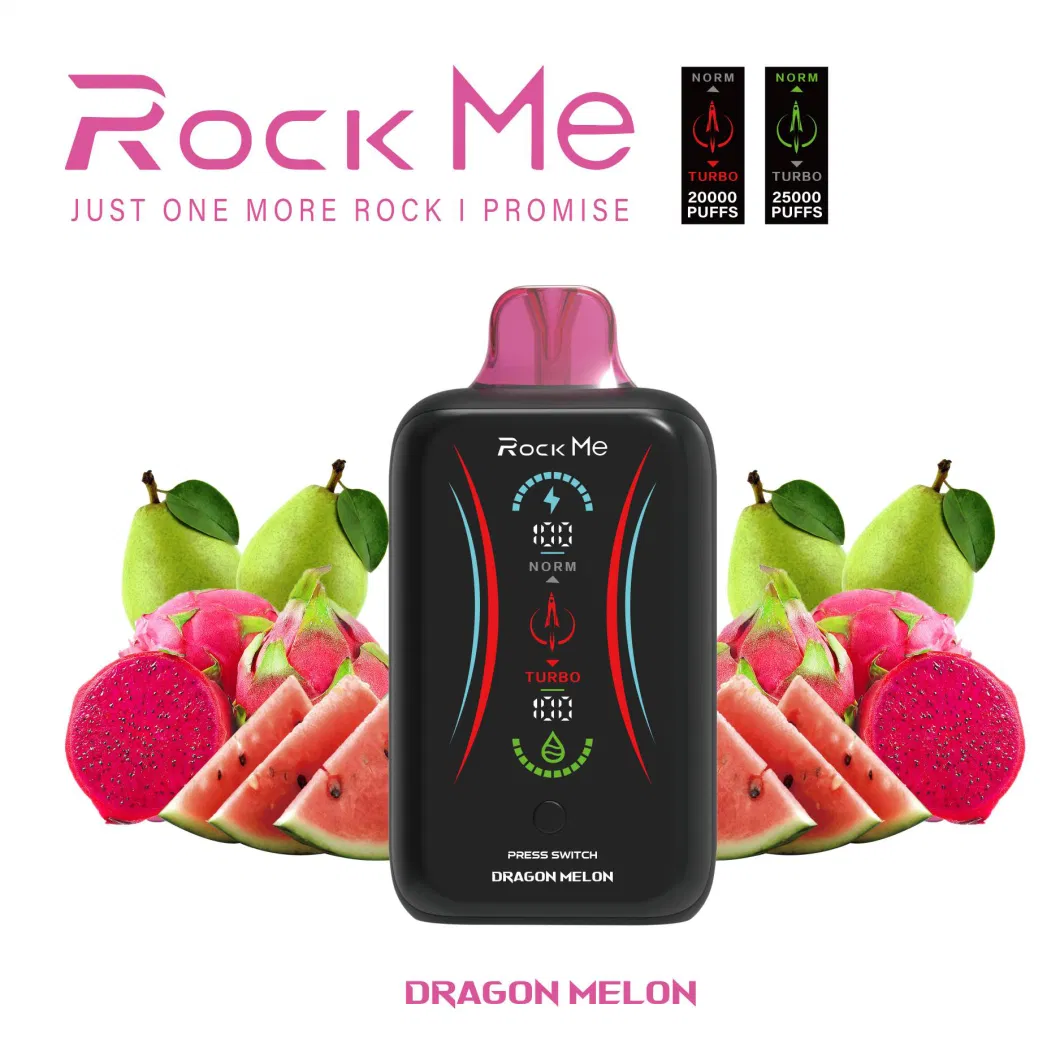 Luckee Rock Me Rock Me Mesii Vaper Razzbar Vocal 12000 Full Screen Display 25000puffs Vaporizer