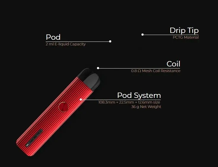 Hot Selling Uwell Caliburn G Kit 18W Vape Pen E-Smoking