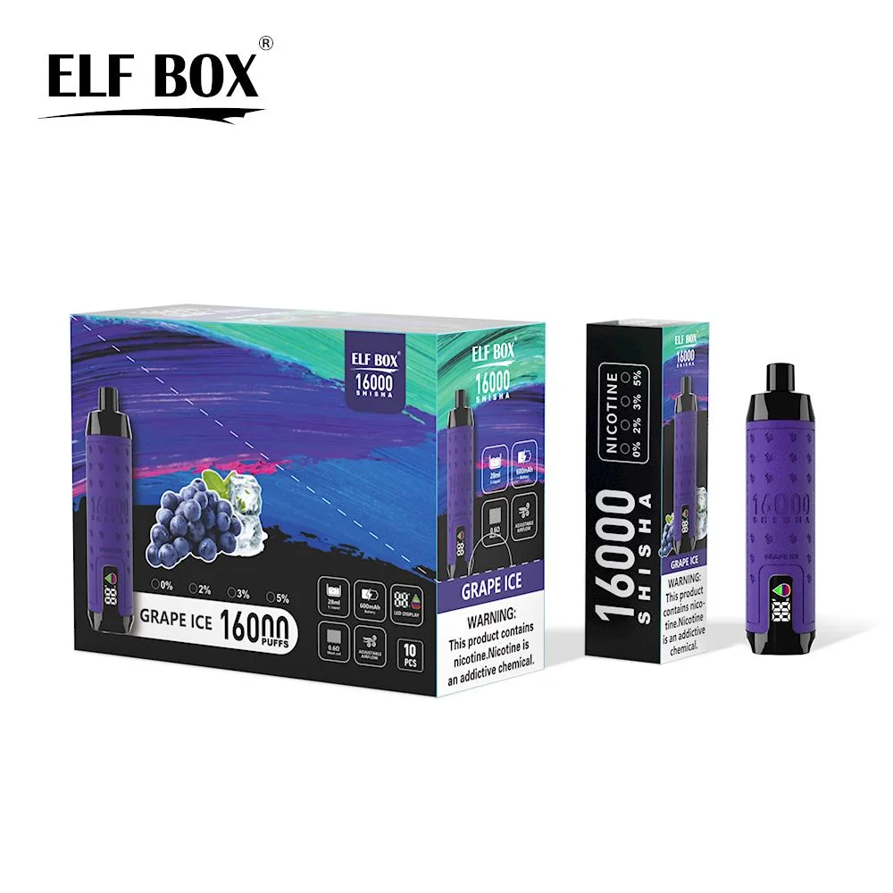 2024 New Elf Box Shisha 16000 Disposable Vape Authentic Bang Vapers Mesh Coil Rechargeable Electronic Cigarettes Pen System Puff 16K Vapes