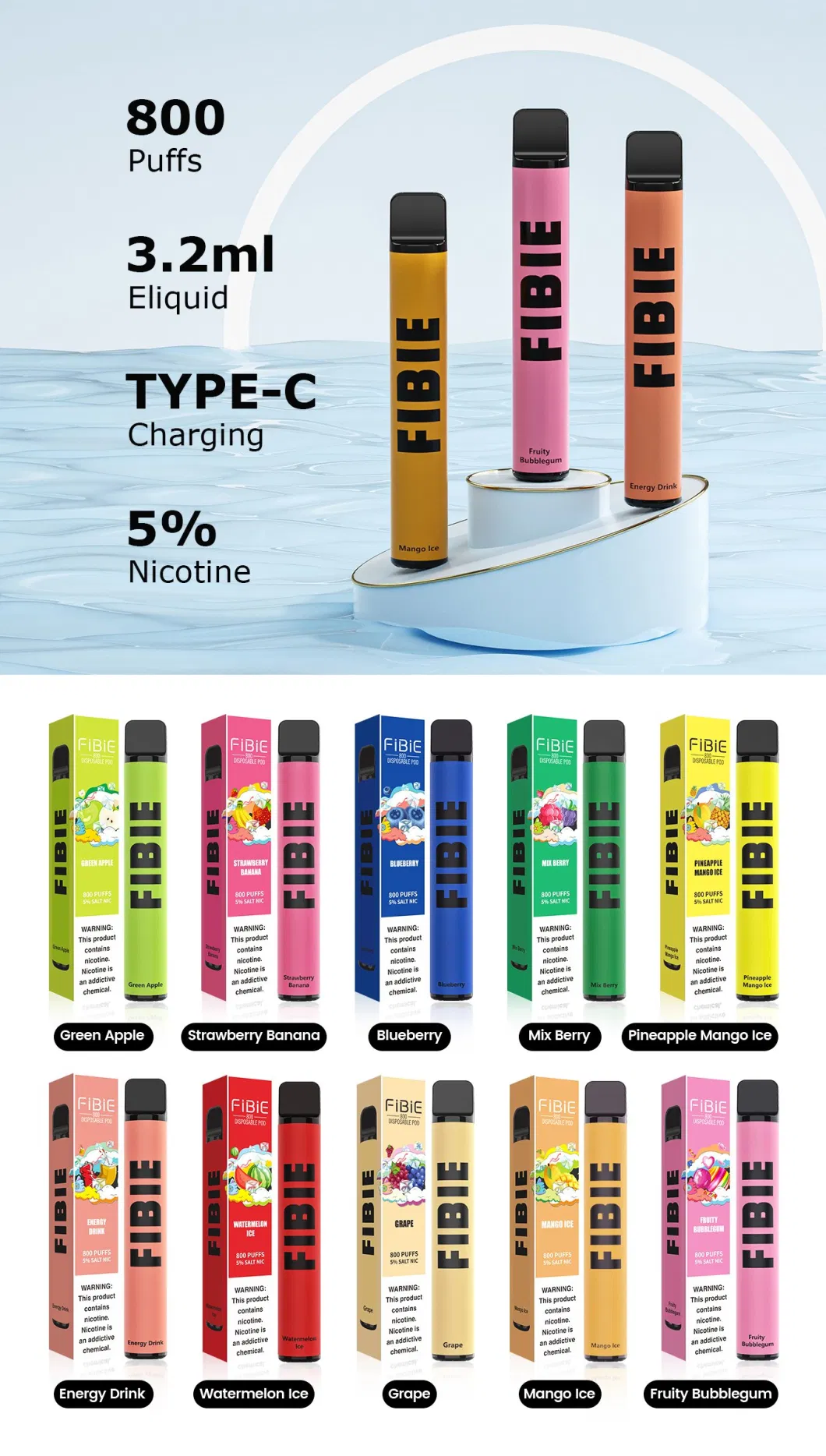 Fibie 600 800 Puffs Bar Best Vape Hookah Flavors Vape Smoke Pen Aroma King Elf E Shisha Stick Einweg E Cigarette Wholesale Ebay Electronic Cigarette Disposable