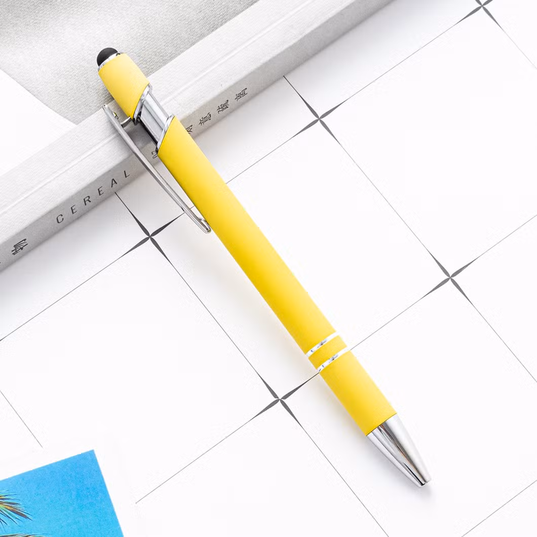 5% off Factory Selling Stylus Customized Logo Value Rubber Paint Ballpoint Pen Multi-Color Optional Laser Engraving Logo