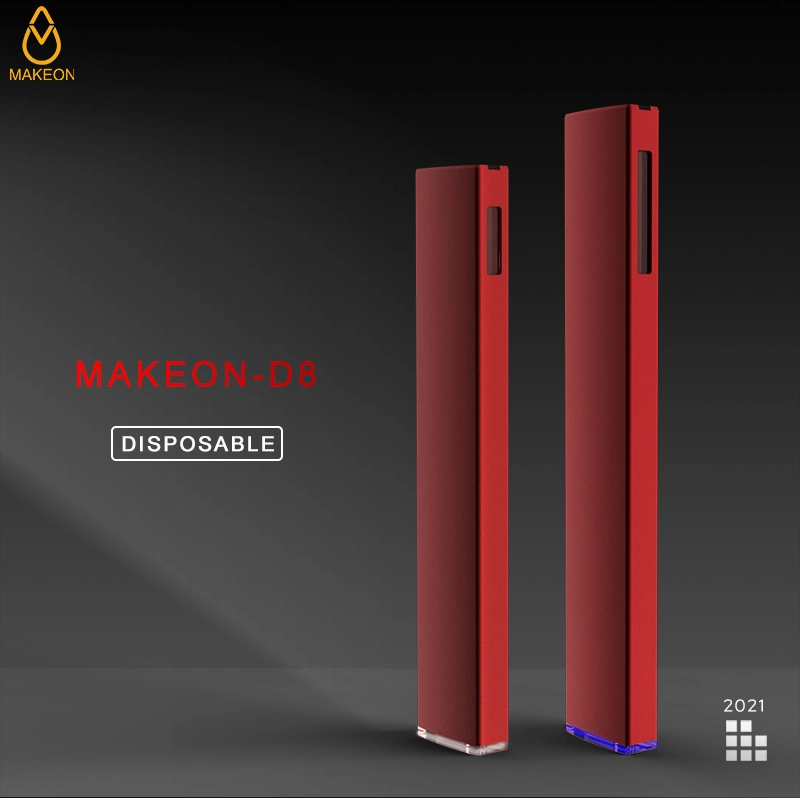 Makeon Bar Disposable Vape Pen Empty Glass Cartridge Vaporizer Pen 0.5ml Flat Atomizer Custom Logo Packaging Lighting Bottom Rechargerable 350mAh Battery