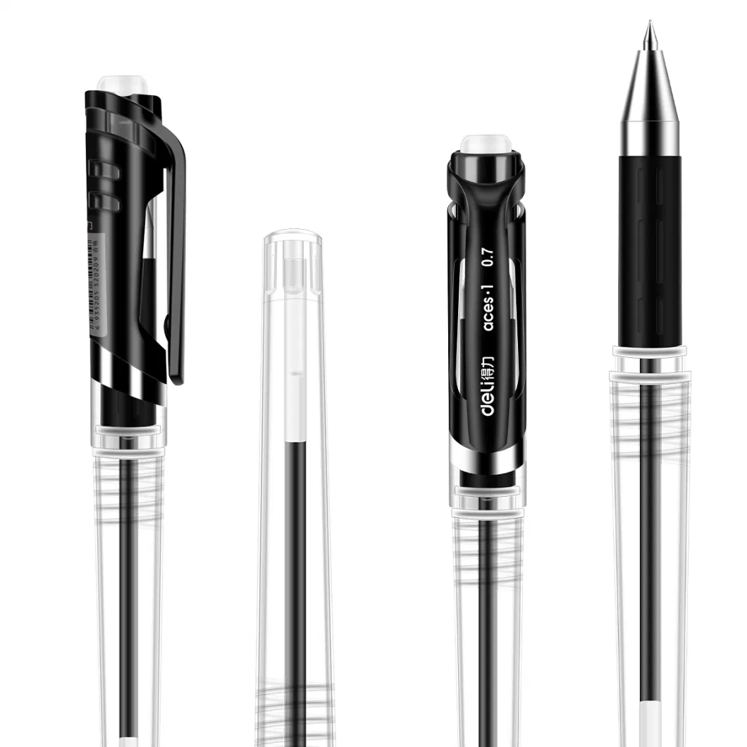 Simple Black Appearance Transparent 0.5mm Black Enhanced Needle Gel Pen