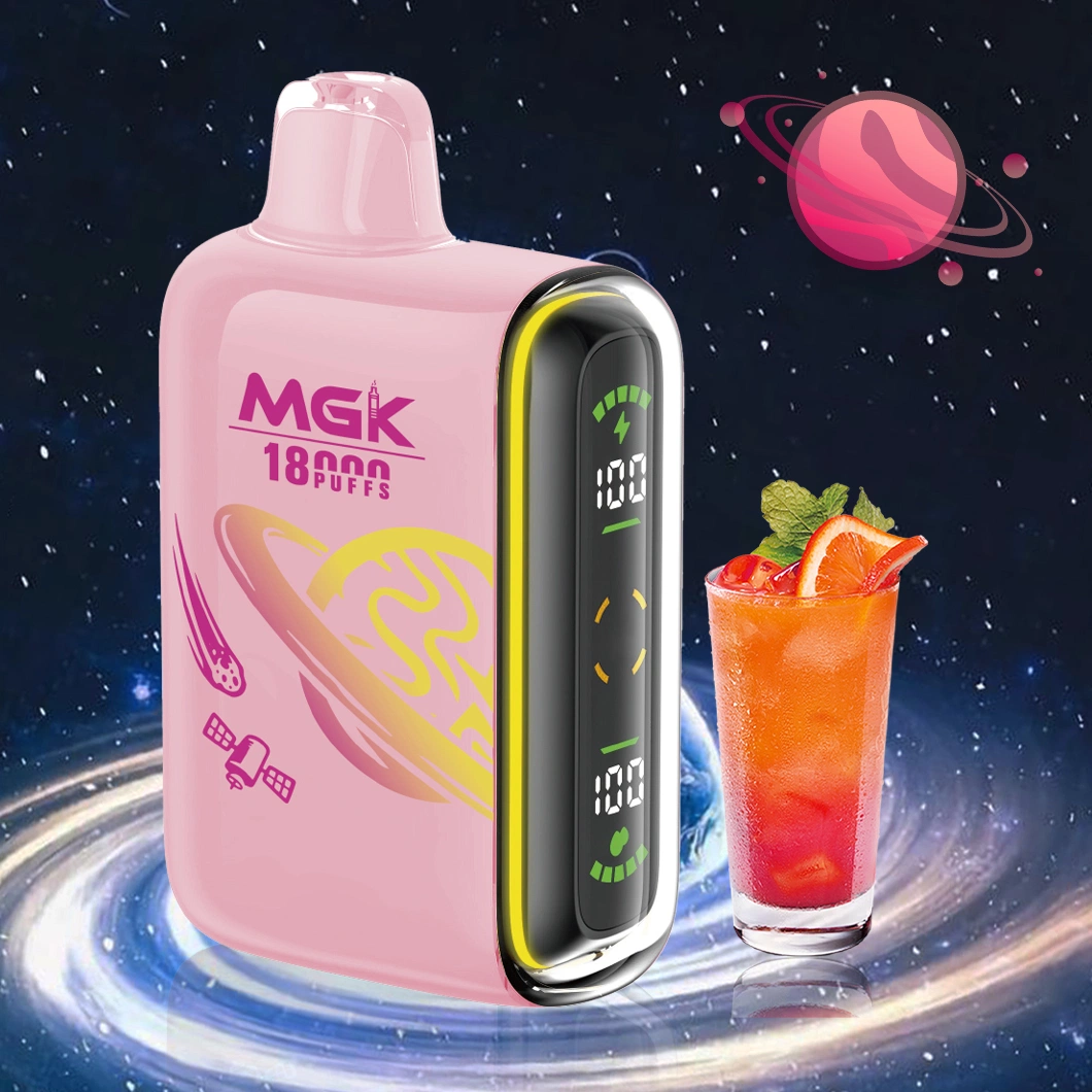 Top Sales Mgk Factory Wholesale 2% 5% 18000 Puffs Atomizer Display Screen Rechargeable Disposable Vape