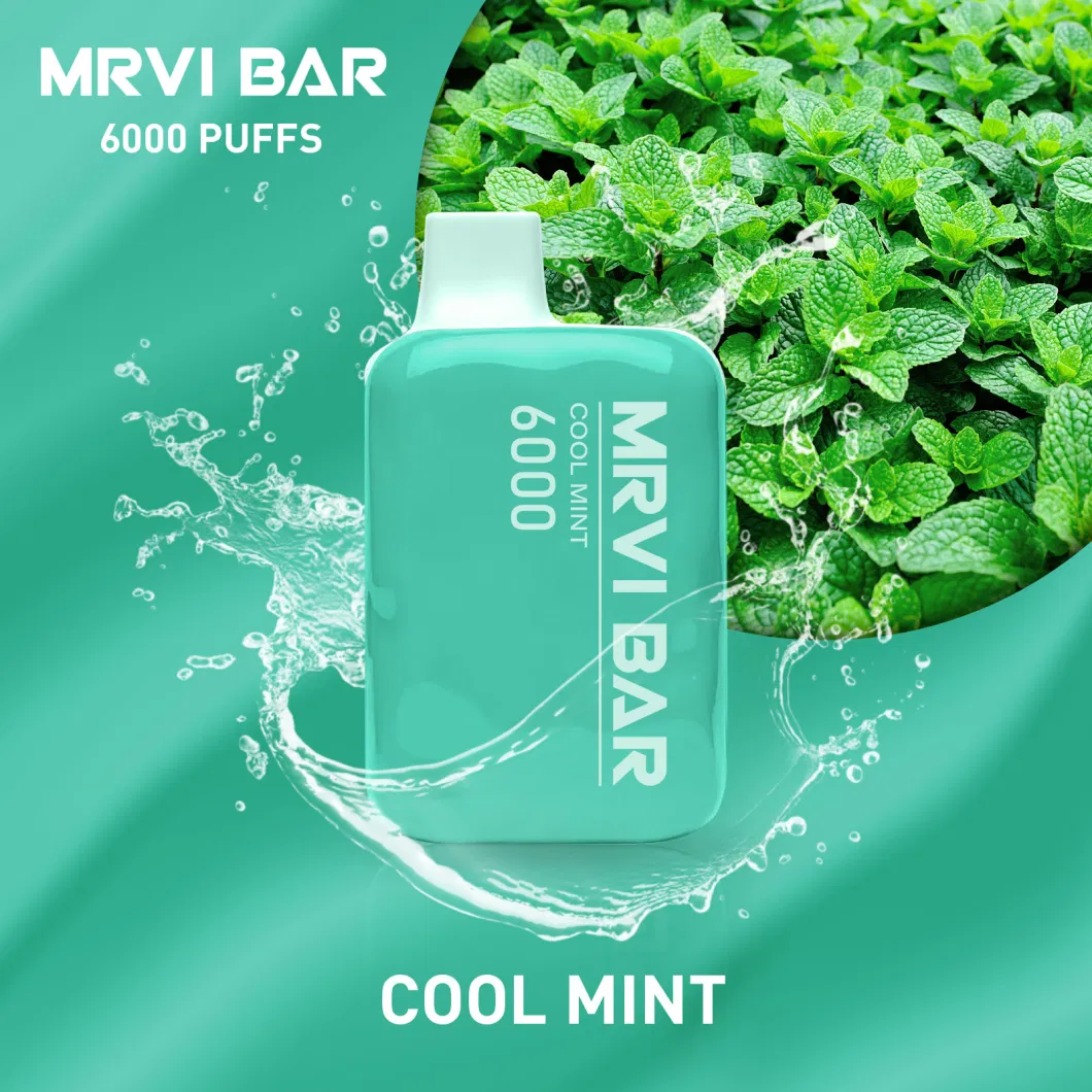 Big Vaping Mrvi Bar 6000 Puffs Prefilled Cartridge Thick Oil Tank Rechargeable E Cigarette Vape Pen Disposable Pod